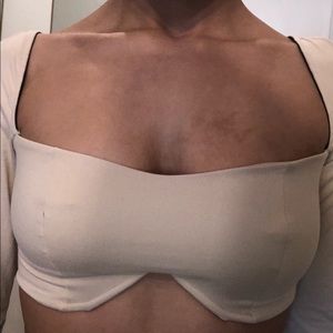 Fashion Nova Cream Crop Top